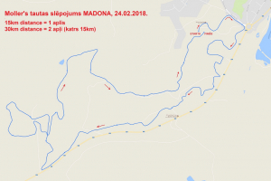 Moller's tautas slēpojums MADONA, trases karte